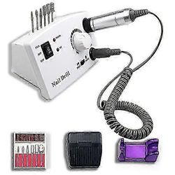 Ammattimainen sähköinen kynsiporakone 35000 rpm 3 värivaihtoehdolla Hiljaiset leikkurit ja kynsiviilasarja manikyyriin ja pedikyyriin Valkoinen