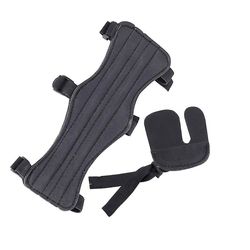 Barsinfi Bueskydning Arm Underarm Guard Finger Guard Indstillet Til At Skyde 2 Finger Guard + Arm Guard Sort