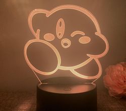Wekity Wekity 3d Night Light Teddy Bear Touch Värikäs Kaukosäädin Luova Lahja Led Pöytävalaisin Tähti Kirby 1 Musta Kosketus Värikäs Kaukosäädin 16
