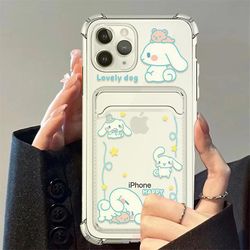Kry Sanrio Cinnamoroll telefondeksler til iPhone 14 13 12 11 Pro Max X Xr Xs 8 7 Plus gjennomsiktig støtsikker silikon Hello Kitty Case For iPhone ...