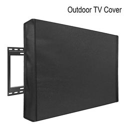 Udendørs tv-cover 22'' til 70'' tommer vejrbestandigt og støvtæt materiale med mikrofiberklud Sort 65-70inch