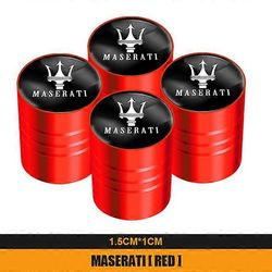 4PCS metalliseos auton pyörän renkaan varren korkit Maserati Ghibli GranTurismo Quattroporte Levante GranCabrio Coupe MC20 shry Punainen