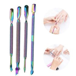 Coosilo Neglebånd Pusher Neglelak Remover Titanium Pusher Pusherspoon Manicure Tools