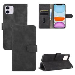 Etui til iphone 11 Cover Premium læder med kortholder Flip Folio magnetisk etui etui - sort