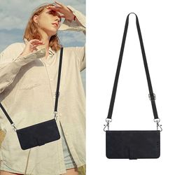 Etui til Nokia G20 / G10 / 6.3 Crossbody tegnebog, justerbar aftagelig snor halsrem med kickstand læder kortholder beskyttelsesbetræk sort A