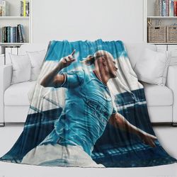 Haaland Comfort Blanket - Kodikas peitto vuodesohvalle Toimistosänky - Jalkapallo Pehmeät heitot lapsille Teini-ikäiset Aikuiset - Tuo lämpöä ja au...