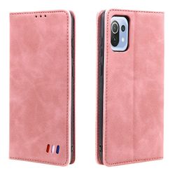 Etui til Xiaomi Mi 11 Lite Cover Magnetic Closure Wallet Book Flip Folio Stand View Læderbetræk Stødsikker - Rosegold