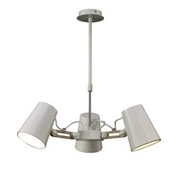Inspired Lighting Looker Loft Vedhæng 3 Lys E27, Matt Hvid, Bøg