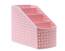 Multifunktionel Desktop Storage Box Desk Opbevaring Pen Blyant Makeup Cosmetics Rack Pink