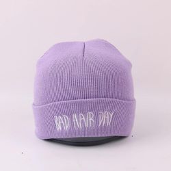 Mote Sport Varm Vinter Hatter Bad Hair Day Letter luer Cap Kvinner Menn Lue Beanie Strikket Hip Hop Lue Panser For Unisex Zz-324 Type 10 One Size