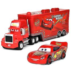 Lasten autot Elokuva Mcqueen King Chick Hicks Mack Truck Uncle Truck &; Sports Car Toys Set Lahjat