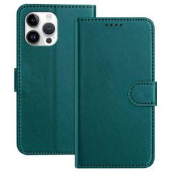 iPhone 13 Pro Max 6.7 tuuman nahkakotelo, lompakkoteline, yksivärinen, putoamaton puhelimen suojakuori - vihreä Monivärinen Green
