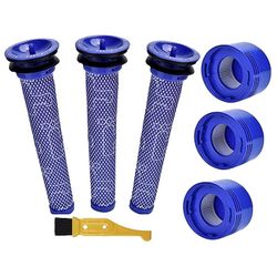 3 Pack Pre-filtre og 3 Pack Hepa Post-filter udskiftninger egnet til Dyson V7, v8 Animal Absolute trådløs støvsuger