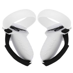 1par mjuk halkfri med knogremmar Controller Grip Cover för Oculus Quest 2 Vit