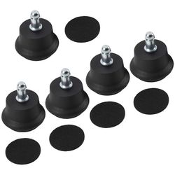 5kpl Bell Glides korvaava työtuoli tai jakkara kääntyvät pyörät kiinteisiin pyöriin, työtuolin pyörät musta