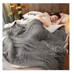 Handuo Tykt varmt tæppe quilt koral fleece tæppe flannel ark grå 200*230cm