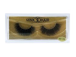 3d Mink Natural Tyk Falsk Falske Øjenvipper Håndlavede vipper Makeup Extension Lohill 3d-33 Sort