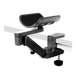 Metallinen säädettävä käsinoja, rannetuki, pidennetty hiirimatto, kyynärnoja tietokoneelle ergonominen käden mukavuus musta