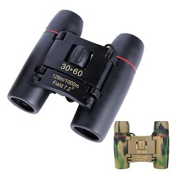 Folding Telescope 30x60 Kikkert Portable Low Light Night Vision for Jagt Sport Udendørs Camping Travel Sightseeing Sort