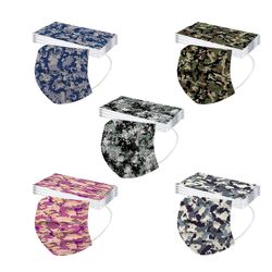 50stk Engangs voksne maske Paisley Print Ansigtsmaske 3ply Ear Loo Auburn