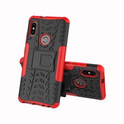 Shockproof rustning sag for redmi k30 pro med kickstand all inclusive dække rød rpc2135
