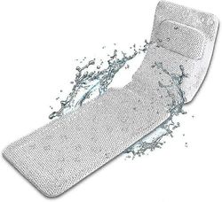 Kokovartaloinen kylpyammematto tyynyllä valkoinen antibakteerinen PVC-kokovartalokylpymatto imukupeilla tyynyllä vanhemmille, lapsille