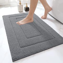 Dawnell Liukumaton kylpymatto Pehmeä vesi imee mikrokuituinen kylpymattokone pestävä Erittäin paksu kylpyhuone suihkumatto 50 x 80 cm harmaa