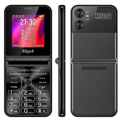 F265 2,55 tommer 4GB+64GB mobiltelefon 4 SIM-kort tastatur foldbar mobiltelefon / sprogpakke 6 Sort Style A