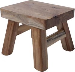 Uiamuion pieni puinen askelma lapsille liukumaton neliönmuotoinen istuin keittiön kylpyhuoneeseen (maalattu)