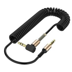 Lydkabelstik 3,5 mm Aux-kabel 3,5 mm jackhøjttalerkabel, bøje sort farve