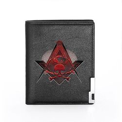 Bricks Masons Kompas og firkantet g frimurerisk tegnebog og kreditkortholder (20 varianter) Bg480-sort