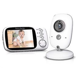 Winov Babymonitor med kamera og nattsyn, babymonitorvideo trådløs 3,2-tommers LCD-skjerm med Vox-modus, toveis snakk