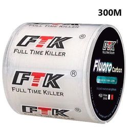 HSEXCEL 300M kulfiber belægning fiskelinje 0,14-0,5 mm 1,88-15,6 kg wearable leder fluorocarbon linje tilbehør 300 m hvid