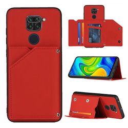 Gangxun Sag For Xiaomi Redmi Note 9 Vintage Cuir Cover Læderetui Kofanger - Rouge
