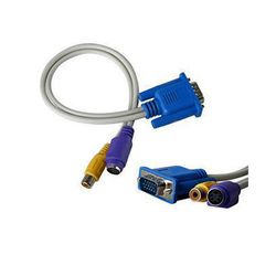 15pin Pc Vga Svga til S-video Rca Composite Av Tv Out Converter Adapter Cable