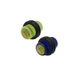 BodyJewelryOnine Par langfinger logo 0 gauge ørepropper - fås i grøn og blå