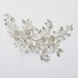 lys rose bryllup klipp rhinestone brude kam barrette - håndlaget blomst klipp hode stykker for wome