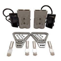 2kpl 350A 2AWG akun virtaliitinkaapeli pikaliitinsarja Anderson-liittimelle Harmaa