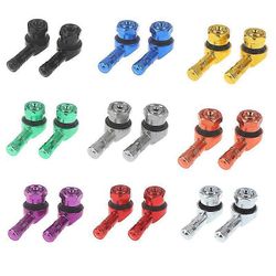 Moottoripyörä 90 asteen kulmapyörä rengas rengasvarsi tubeless venttiili alumiini Hopea 2 Pcs