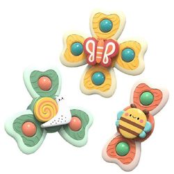 3stk/sæt Babybad Spinning Legetøj Dyr Spinner Legetøj Med Sugekopper Vindmøllespinder Baby Stress Dekompression Legetøj
