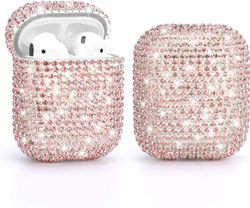 Rhinestone-deksel kompatibelt med Apple Airpods 1 og 2, Deluxe Diamond Case