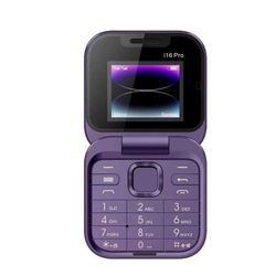 Taitettava matkapuhelin Pieni laatikko Flip matkapuhelimet Dual SIM Card 2G Verkko Mulifunctional Video Player Puhelimet naisille Miehet violetti