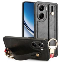 Xiaomi Poco X7 Pro 5G -kotelo ranneke jalusta nahkainen PC TPU puhelimen kansi pullonavaajalla - B Monivärinen Black