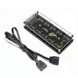 5V 3-nastainen ARGB RGBW -kaapeli ASUS AURA SYNC RGB 10 keskittimen jakaja SATA-virran jatkokaapelisovitin LED-nauhavalo PC RGB-tuulettimen jäähdyt...
