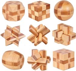 9 puisen palapelin sarja 3D Iq Challenge kasettilukko Älyllinen logiikka Opettavainen lelupeli Palapeli Nostokokoonpanokuutio