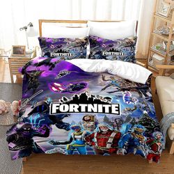 F27 3d Fortnite 2/3db Gynem Szett Paplanhuzat Paplan Fedl Prnahuzat Gyerek Tindzserek Ajndk AU QUEEN 210x210cm