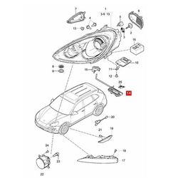 Vasen etuvalojen kiinnityskotelon pohjakiinnike 95863151900 vuosille 2011-2018 ajovalolampun kiinnitys Sup