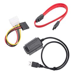 SATA/IDE – USB 2.0 -sovitin IDE-kiintolevysovitin universaalille 2,5 tuuman / 3,5 tuuman IDE:lle ja SATA:n ulkoiselle kiintolevylle/SSD-asemalle