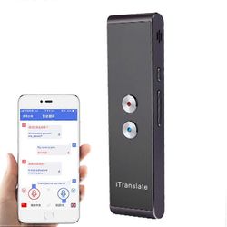 T8 Handheld Pocket Smart Voice Translator Reaaliaikainen puhekäännöskääntäjä kahdella mikrofonilla, tukee 33 kieltä Musta