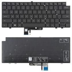 Yhdysvaltain version taustavalaistu kannettavan tietokoneen näppäimistö Dell Latitude 7340 7440 7640 Dell Latitude 7340:lle Musta